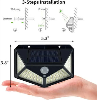 PIR Motion Sensor Solar Powered Security Light - 100 LED