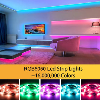 LED Strip Lights - USB Powered - RGB 5050 with Remote Control and Bluetooth