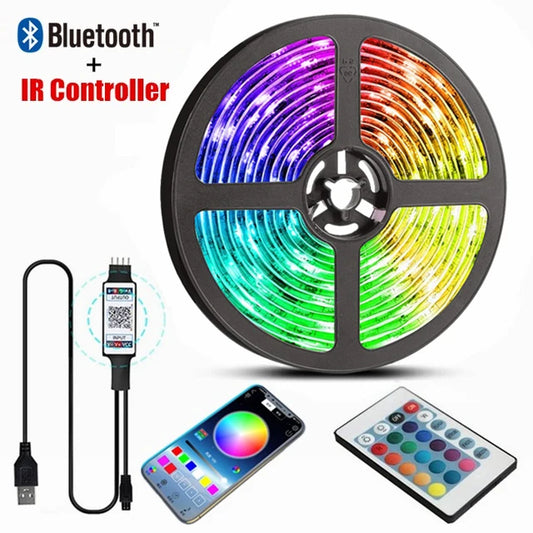 LED Strip Lights - USB Powered - RGB 5050 with Remote Control and Bluetooth