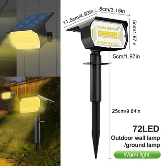 Outdoor Landscape Solar Powered Spotlight - 72 LED