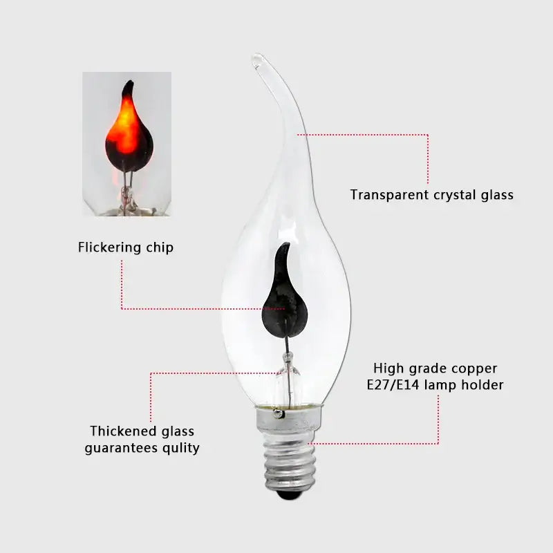 LED Candle Light Retro Bulb - Flickering Flame