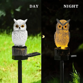 Garden Solar Light Outdoor Decor Resin Owl Solar LED Light with Stake