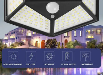 PIR Motion Sensor Solar Powered Security Light - 100 LED