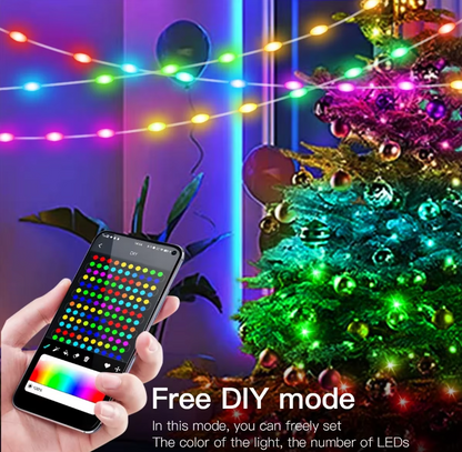 LED Smart String Fairy DIY Lights with Bluetooth and Remote - USB Powered